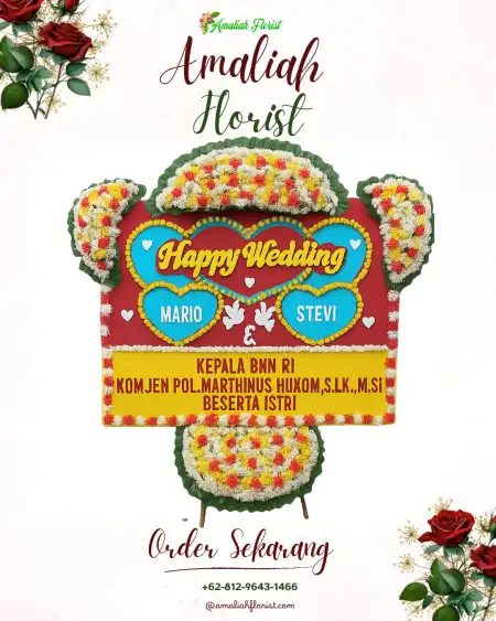 Papan Bunga Pernikahan Deroduwur